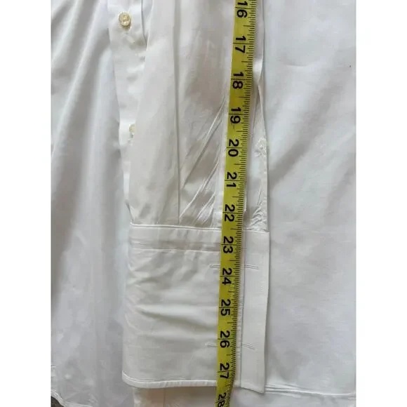 Ralph Lauren Black Label Men's Dress Shirt White Italian French Cuff 15 - Picture 8 of 11